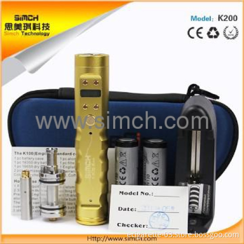 New Mechanical mod K200 steel mechanical 18650 cigratte mod